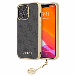 Guess GUHCP13XGF4GGR iPhone 13 Pro Max 6.7" harmaa/harmaa kovakotelo 4G Charms kokoelma