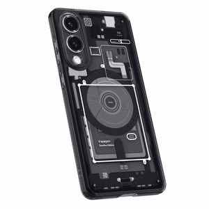 Spigen Ultra Hybrid Mag Suojakuori MagSafella Samsung Galaxy S25 Edge:lle painatuksella - musta