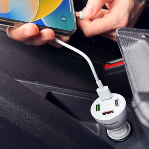 Wozinsky WCCAW 50W 4x USB-A QC auton Laturi - valkoinen