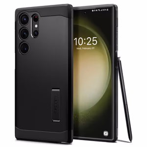 Spigen Tough Armor Suojakuori Samsung Galaxy S23 Ultra:lle musta