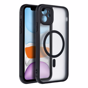 Suojakuori iPhone 11:lle Full Matte Mag Cover yhteensopiva MagSafe musta