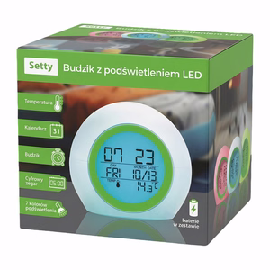 Setty herätyskello LED-valolla, vihreä