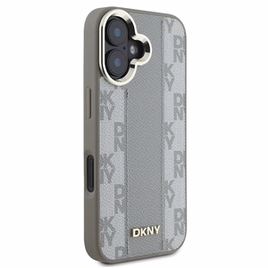 DKNY Checkered Pattern Magsafe iPhone 16:lle Suojakuori - Beige