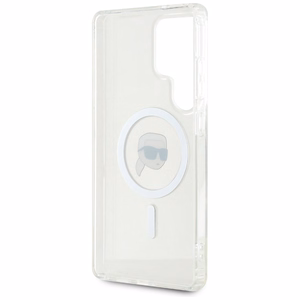 Karl Lagerfeld Button Karl Head Printed Logo MagSafe Suojakuori Samsung Galaxy S25 Ultra Valkoinen