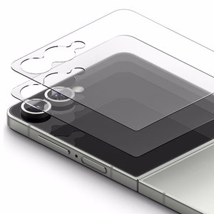 Ringke Cover Display Easy Slide Karkaistu lasi 2 kpl Samsung Galaxy Z Flip 7:lle - Läpinäkyvä