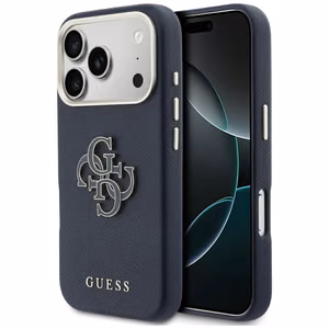 Guess HC PU FW RESIN LOGO sininen Suojakuori iPhone 17 Pro 6,3:lle