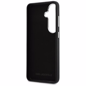 Karl Lagerfeld Grained Signature Metal Resin Logo -suojakuori Samsung Galaxy S26:lle - musta