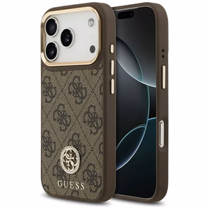 GUESS Suojakuori IPHONE 17 Pro MagSafe GUHMP17LP4GRMDEW (PU W/ 4G Strass Logo) ruskea