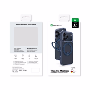 AmazingThing Titan Pro MagSpin Suojakuori iPhone 17 Pro Max:lle MagSafe-yhteensopiva - sininen