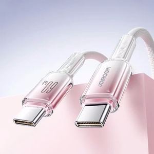 Joyroom S-A42 Crystal-Clear Series 60W USB-C - USB-C -kaapeli 1,2 m - valkoinen