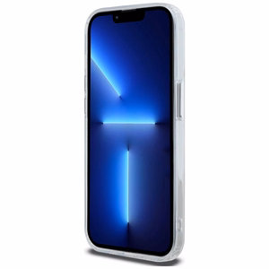 Karl Lagerfeld IML Metal Karl ja Choupette Head MagSafe iPhone 14 Pro Suojakuori - Valkoinen
