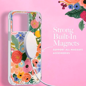 Rifle Paper Clear MagSafe suojakuori iPhone 14 Pro Max -laitteelle, Garden Party Blush -kuvioinen