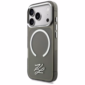 Karl Lagerfeld IML KL Script Logo MagSafe Suojakuori iPhone 17 Prolle - Musta