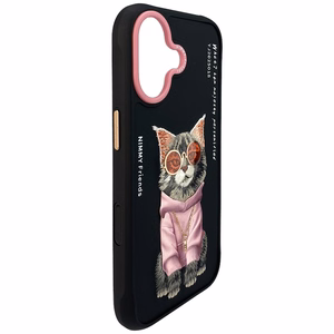 Nimmy Glasses Cool Cat Suojakuori iPhone 17:lle - Musta