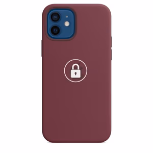 Puhelimen suojakuori Silicone Case v2 iPhone 12 12 Pro:lle, Plum, pakkauksessa
