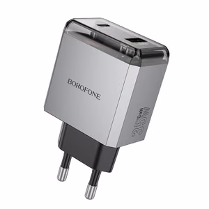 Borofone Seinälaturi BN20 Lena - USB + Type C - PD 35W harmaa