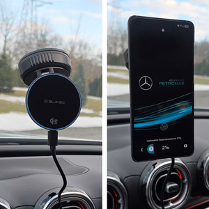 Blavec Car holder BHC-02 Qi2.2 25W vacum magnetic with induction charger to windshield (BHC02-QI2PMWIB)black