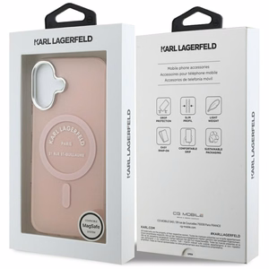Karl Lagerfeld IML Karl RSG Logo MagSafe Suojakuori iPhone 17:lle - Vaaleanpunainen