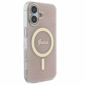 Guess IML 4G MagSafe Suojakuori iPhone 16 Plus:lle - vaaleanpunainen