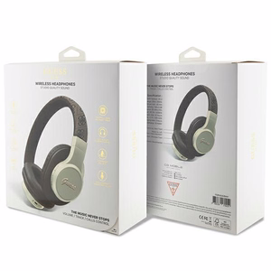 Guess GUBH604GEMW 4G Script Bluetooth langattomat korville asetettavat kuulokkeet – ruskeat