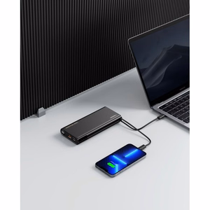 Ulkoinen akku Veger TCE130 (W2503) PD 130W 25000 mAh sisäänrakennetuilla Type C -kaapeleilla / Lightning musta