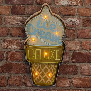 RETRO metallikyltti LED Ice Cream Forever Light