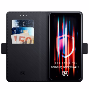 3mk Wallet Case Samsung Galaxy S24 FE:lle - musta