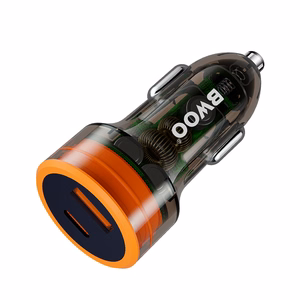 BWOO PD autolaturi 1x USB-C - USB-A 38W läpinäkyvä