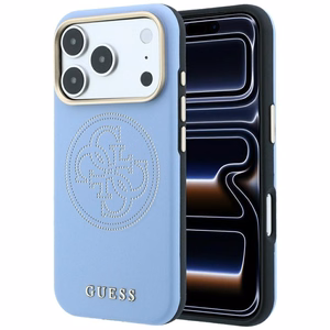 Guess Perforated 4G Gold Logo MagSafe suojakuori mallille iPhone 18 Pro / 17 Pro – väri: vaaleansininen