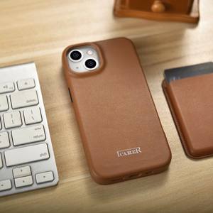 iCarer CE Premium Nahka Folio Case iPhone 14 Plus Magneettinen Flip Nahka Folio Case MagSafe Brown (WMI14220715-BN)
