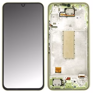 LCD näyttö Samsung A346 A34 5G 2023 kosketusnäytöllä ja kehyksellä limetinvihreä alkuperäinen (huoltopakkaus)