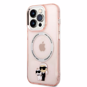 Karl Lagerfeld KLHMP14XHNKCIP iPhone 14 Pro Max 6.7" kovakuori vaaleanpunainen Iconic Karl & Chupette MagSafe