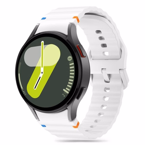 Tech-Protect Silikoninen Sport Samsung Galaxy Watch 4/5/5 Pro/6/7/FE Hihna Valkoinen