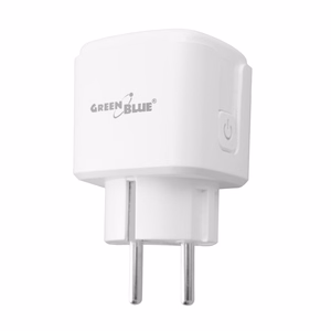 GreenBlue Remote-Controlled WiFi Outlet, Android/iOS/Alexa/Google Home, Timer, Wattmeter, Max 16A/3840W, GB735 W