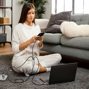 Tech-Protect UltraBoost 3in1 USB-A - Lightning / USB-C / micro USB 3.5A kaapeli 1m - harmaa