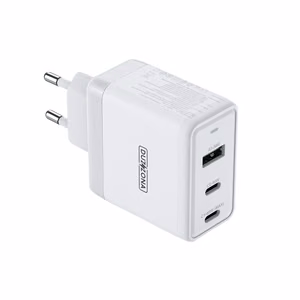Dux Ducis Duzzona seinälaturi T1 GaN - USB-A + 2x USB-C - PD 65W - valkoinen