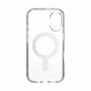 Speck Presidio Perfect-Clear -suojakuori MagSafe- ja ClickLock-tuella iPhone 16:lle, Clear/Chrome