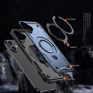Hybrid Armor Trendy Suojakuori MagSafella iPhone 16 Plus:lle - Sininen