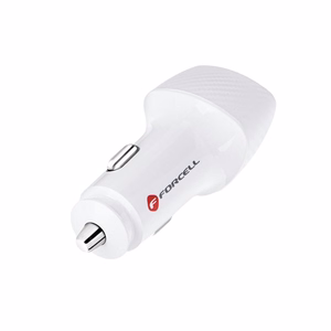 Autolaturi Forcell F-Energy Carbon USB C + USB A QC3.0 PD 3A 38W CC50-1A1C valkoinen