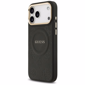 Guess Peony Hot Stamp MagSafe suojakuori iPhone 17 Pro Max - musta