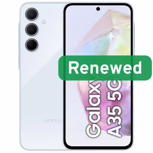 Refurbished Samsung Galaxy A35 5G, Grade A, 128 GB, Awesome Ice Blue, 6.6″