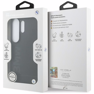 BMW Leather Hot Stamp MagSafe suojakuori Samsung Galaxy S26 Ultra:lle musta
