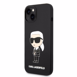 Karl Lagerfeld KLHMP14MSNIKBCK iPhone 14 Plus 6.7" kovakuori musta/musta Silicone Ikonik MagSafe