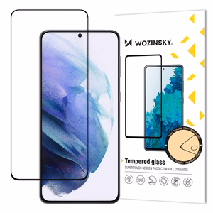 Näytönsuojalasi "Wozinsky 5D Full Glue" Samsung G991 S21 5G:lle, suojakuoren kanssa yhteensopiva, musta