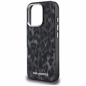 Karl Lagerfeld IML Leopard Pattern MagSafe Suojakuori iPhone 16 Prolle - Musta