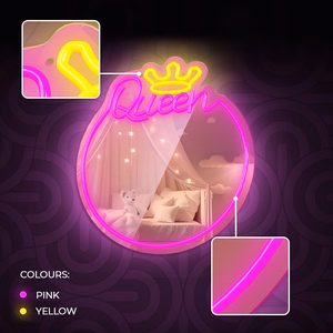 Neon MIRROR LED QUEEN warm white pink FMNE04 Forever Light