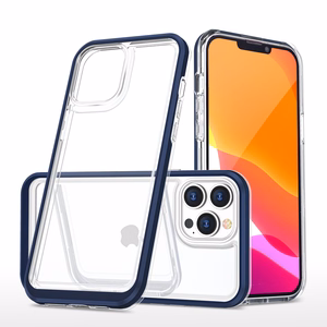 Kirkas 3in1 tapauksessa iPhone 13 Pro sininen kehys geeli kansi