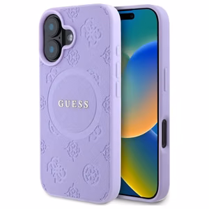 Guess Saffiano Peony Classic Logo MagSafe Suojakuori GUHMP16SPSAPSMEU iPhone 16:lle - Violetti