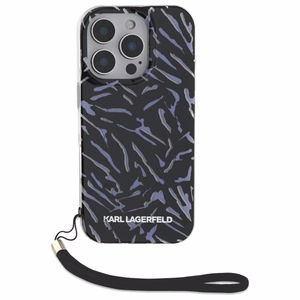Karl Lagerfeld Zebra With Cord iPhone 16 Pro Max Suojakuori - Violetti