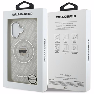 Karl Lagerfeld IML Karl Head Logo MagSafe suojakuori iPhone 17 - harmaa